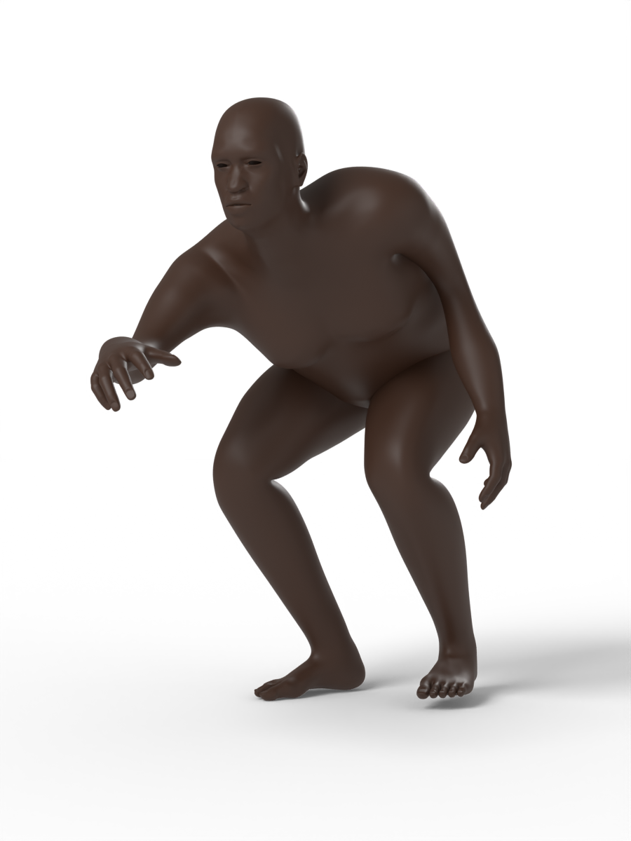 Low crouch, reaching forward — figure drawing reference