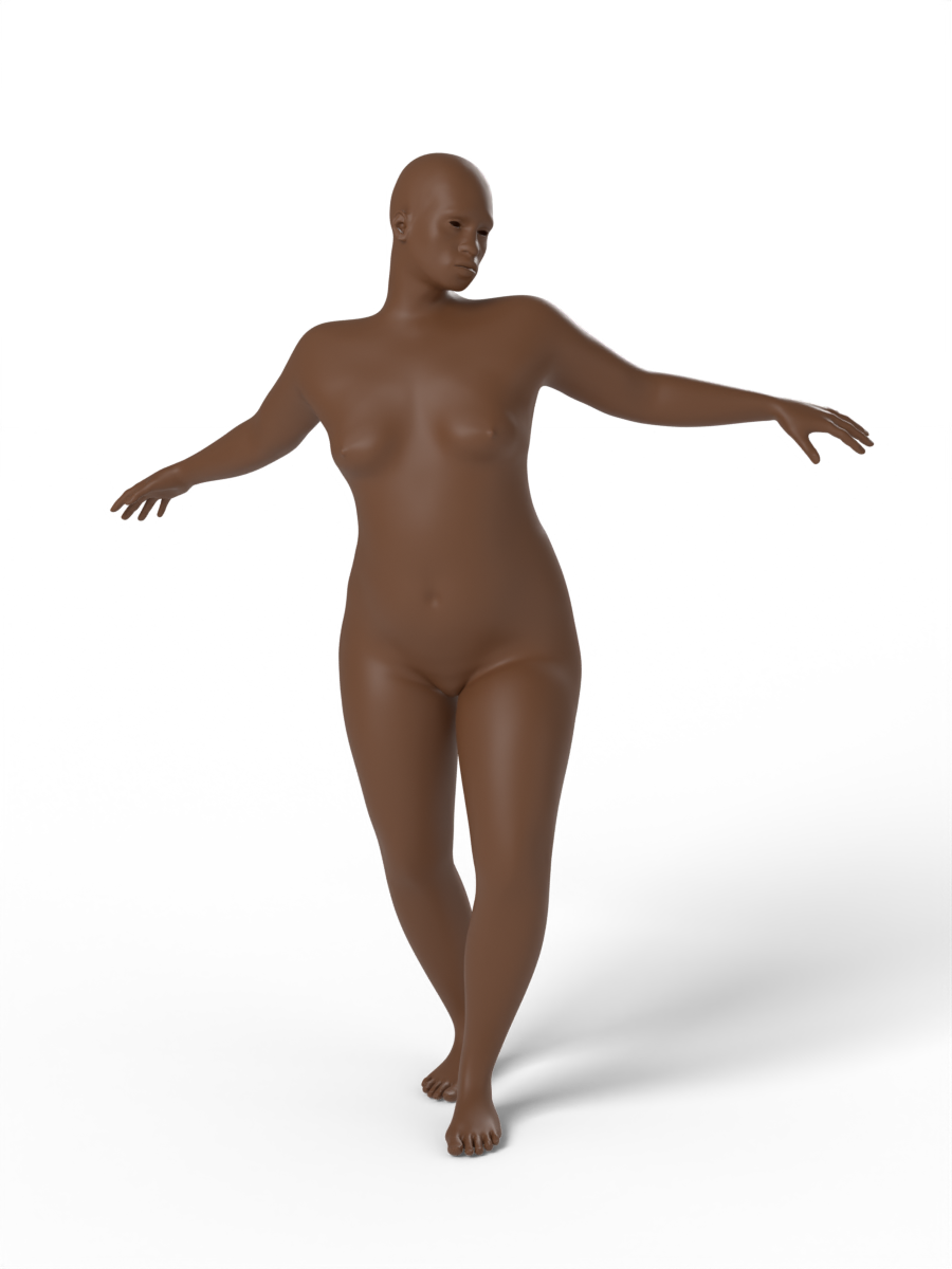 Dance step, arms open — figure drawing reference