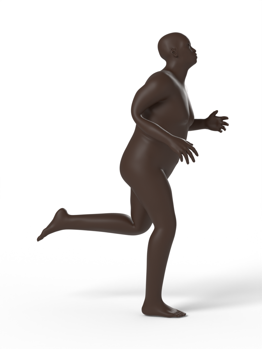Running with trailing leg tucked — figure drawing reference