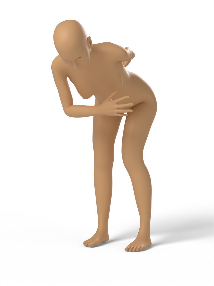 Standing, bowing forward — figure drawing reference