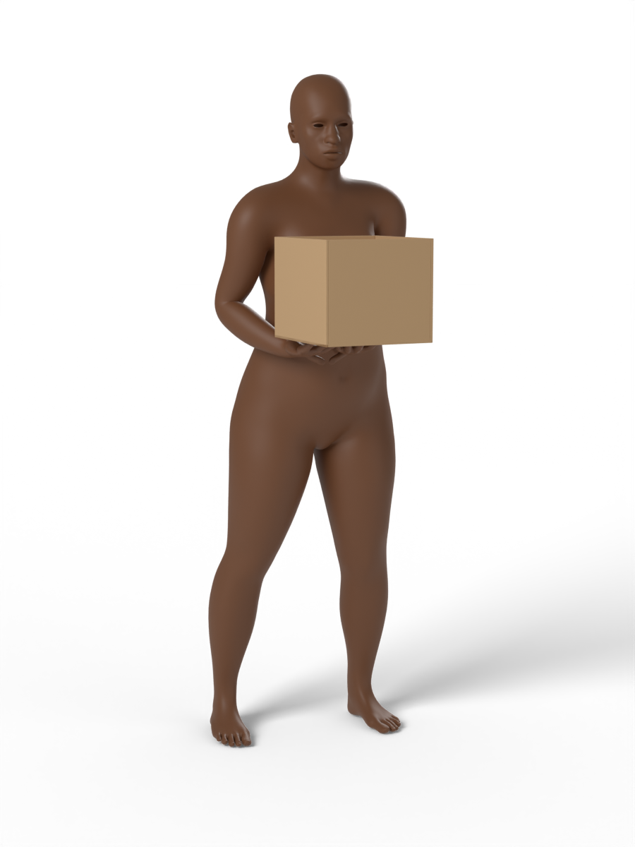Standing, holding a box — figure drawing reference