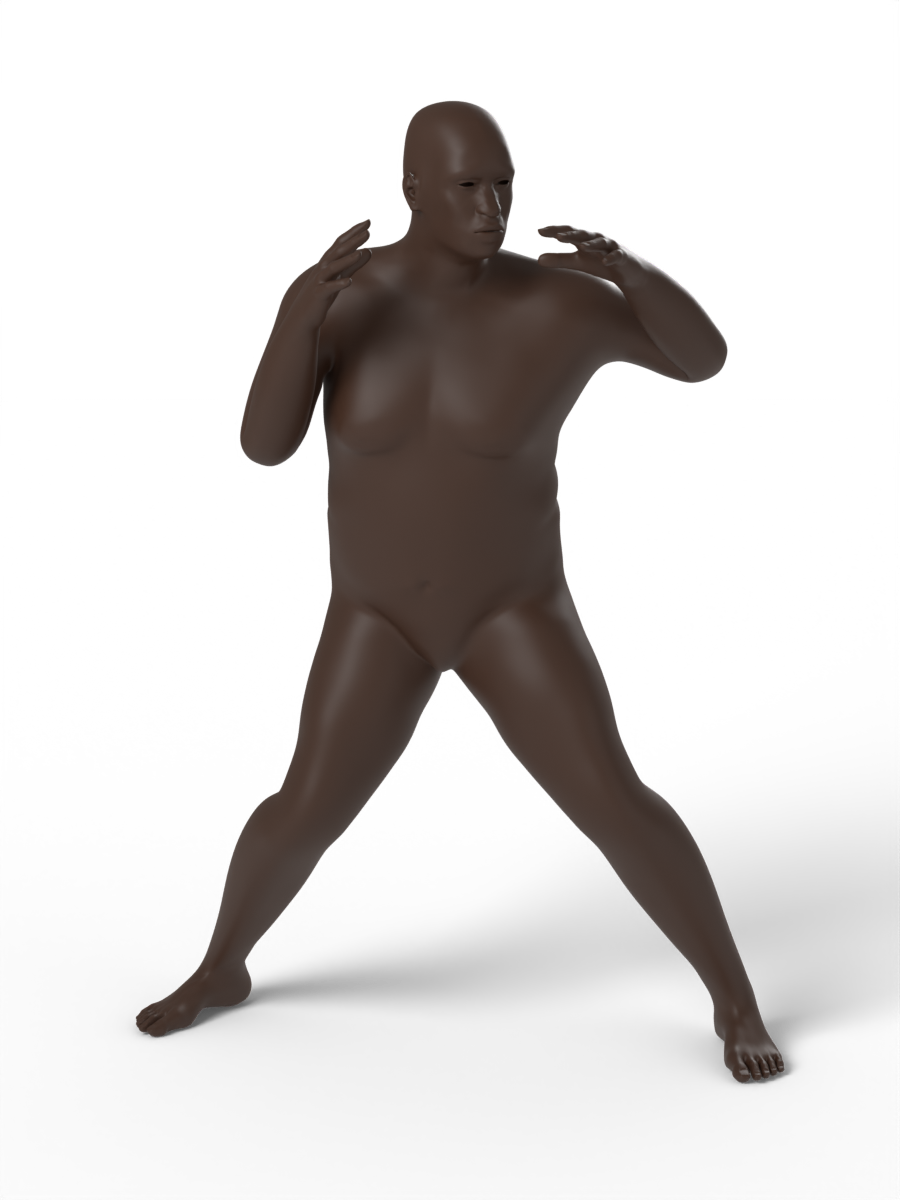 Wide defensive stance — figure drawing reference